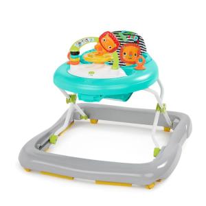 imageBright Starts Tiny Trek 2in1 Baby Activity Walker with Toy Station Adjustable Height and EasyFold Frame Jungle Vines Age 6 MonthsZig Zag Zebra