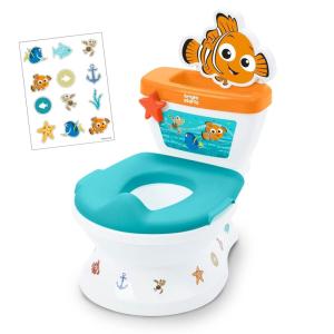 imageDisney Baby Finding Nemo My Size Potty Training Toilet by Bright Starts Toddler Potty Chair with Flushing ampamp Cheering Sounds Removable Seat with Splash Guard ampamp Handles Ages 18 Months Up to 50 lbsNemo