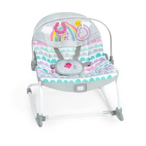 imageBright Starts Disney Baby MINNIE MOUSE Infant to Toddler Rocker amp Seat with Vibrations and Removable Toy Bar 030 Months Up to 40 lbs Forever BestiesRosy Rainbow