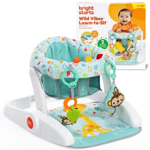 image:imageBright Starts LearntoSit 2Position Baby Floor Seat with Toys Pink 412 MonthsWild Wiggles