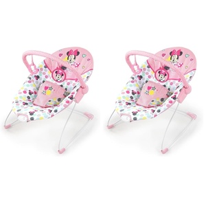 image:imageBright Starts Disney Baby Minnie Mouse Vibrating Bouncer with Toy bar Spotty Dotty Pack of 2