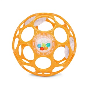 image:imageBright Starts Oball Rattle Ball EasyGrasp Infant Rattle with Finger Holes Orange 036 Months