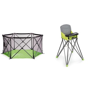 image:imageSummer Infant Pop n Play Portable Playard and Pop n Sit Portable Highchair Bundle  Lightweight Play Pen and High Chair for Indoor Outdoor Use