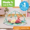 image:imageBright Starts Wild Rainforest Foldaway Activity Gym with Carry Bag for Storage amp Travel Blue Green Jungle Play Gym Newborns amp UpBlue Green