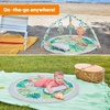 image:imageBright Starts Wild Rainforest Foldaway Activity Gym with Carry Bag for Storage amp Travel Blue Green Jungle Play Gym Newborns amp UpBlue Green