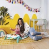 image:imageBright Starts Wild Rainforest Foldaway Activity Gym with Carry Bag for Storage amp Travel Blue Green Jungle Play Gym Newborns amp UpGreen