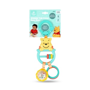 image:imageBright Starts Disney Baby Winnie the Pooh Silly Ole Bundle Gift Set 5Piece Sensory Toy Set with Rattle Teether Oball amp Flash Cards Developmental Baby Toys 012 Months Newborn GiftBusy Bear Activity Toy