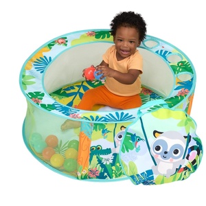 image:imageBright Starts Rowdy Rainforest Stow amp Go Baby Ball Pit with 20 Balls amp 3 Ball Drops Foldable Ball Pit for Babies amp Toddlers 6 Months Includes Carry Bag