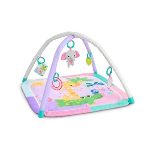 image:imageBright Starts Tropical Treetop Baby Activity Gym amp Tummy Time Mat Ages Newborn amp UpPink Wild Wiggles