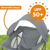 image:imageBright Starts Pop N Chill Baby Chair Travel Seat IndoorOutdoor Use Portable Infant Seat with Removable UPF 50 Canopy Pink 06 MonthsGrey