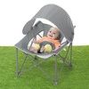 image:imageBright Starts Pop N Chill Baby Chair Travel Seat IndoorOutdoor Use Portable Infant Seat with Removable UPF 50 Canopy Pink 06 MonthsGrey