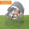 image:imageBright Starts Pop N Chill Baby Chair Travel Seat IndoorOutdoor Use Portable Infant Seat with Removable UPF 50 Canopy Pink 06 MonthsGrey