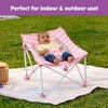 image:imageBright Starts Pop N Chill Baby Chair Travel Seat IndoorOutdoor Use Portable Infant Seat with Removable UPF 50 Canopy Pink 06 MonthsPink