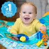 image:imageBright Starts Pop N Jump Portable Baby Activity Center Indoor Outdoor Use Lightweight Carrying Bag Canopy 612 Months  Sky Stripes BlueNemo