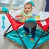image:imageBright Starts Pop N Jump Portable Baby Activity Center Indoor Outdoor Use Lightweight Carrying Bag Canopy 612 Months  Sky Stripes BlueSweet Treats