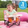 image:imageBright Starts Pop N Sit Portable Booster Seat 3in1 Floor Seat Travel High Chair amp Toddler Booster with Feeding Tray IndoorOutdoor Grey 6 Months3 YearsDisney Minnie