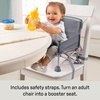 image:imageBright Starts Pop N Sit Portable Booster Seat 3in1 Floor Seat Travel High Chair amp Toddler Booster with Feeding Tray IndoorOutdoor Grey 6 Months3 YearsGrey