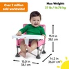 image:imageBright Starts Pop N Sit Portable Booster Seat 3in1 Floor Seat Travel High Chair amp Toddler Booster with Feeding Tray IndoorOutdoor Grey 6 Months3 YearsCore Pink