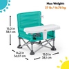 image:imageBright Starts Pop N Sit Portable Booster Seat 3in1 Floor Seat Travel High Chair amp Toddler Booster with Feeding Tray IndoorOutdoor Grey 6 Months3 YearsCore Teal