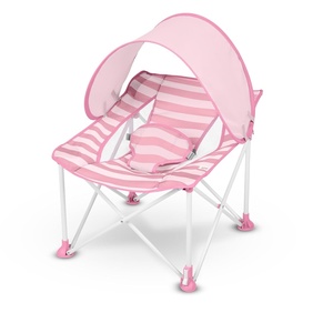 image:imageBright Starts Pop N Chill Baby Chair Travel Seat IndoorOutdoor Use Portable Infant Seat with Removable UPF 50 Canopy Pink 06 MonthsPink