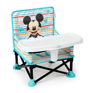 image:imageBright Starts Pop N Sit Portable Booster Seat 3in1 Floor Seat Travel High Chair amp Toddler Booster with Feeding Tray IndoorOutdoor Grey 6 Months3 YearsDisney Mickey