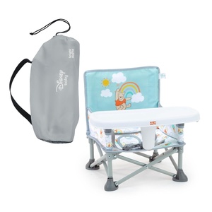 image:imageBright Starts Pop N Sit Portable Booster Seat 3in1 Floor Seat Travel High Chair amp Toddler Booster with Feeding Tray IndoorOutdoor Grey 6 Months3 YearsDisney Pooh