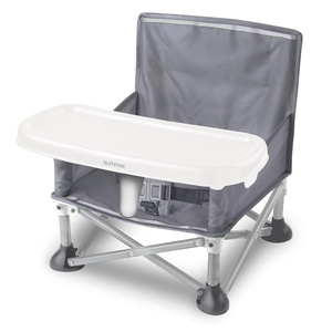 image:imageBright Starts Pop N Sit Portable Booster Seat 3in1 Floor Seat Travel High Chair amp Toddler Booster with Feeding Tray IndoorOutdoor Grey 6 Months3 YearsGrey