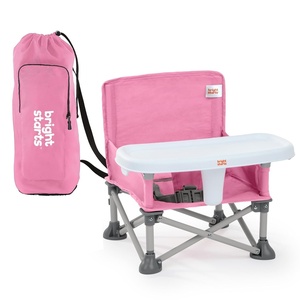 image:imageBright Starts Pop N Sit Portable Booster Seat 3in1 Floor Seat Travel High Chair amp Toddler Booster with Feeding Tray IndoorOutdoor Grey 6 Months3 YearsCore Pink