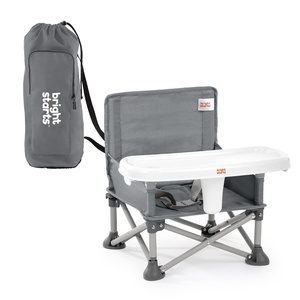 image:imageBright Starts Pop N Sit Portable Booster Seat 3in1 Floor Seat Travel High Chair amp Toddler Booster with Feeding Tray IndoorOutdoor Grey 6 Months3 YearsCore Gray