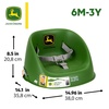 image:imageBright Starts John Deere My Spot EasyClean Booster Seat Portable Dining Chair Booster with 3Point Harness Green 6 Months  ToddlerGreen