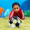 image:imageBright Starts Oball EasyGrasp Rattle BPAFree Infant Toy in Blue Age Newborn and up 4 Inches Pack of 2Black  White Soccer Ball