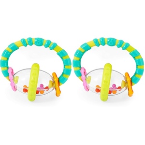 image:imageBright Starts Grab amp Spin Baby Rattle amp BPAFree Teether Toy Ages 3 Months 1 Count Pack of 2Grab  Spin Pack of 2