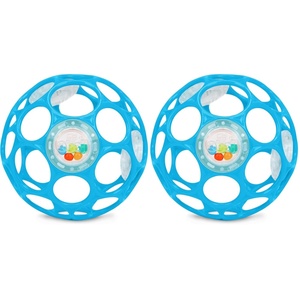 image:imageBright Starts Oball EasyGrasp Rattle BPAFree Infant Toy in Blue Age Newborn and up 4 Inches Pack of 2Azul