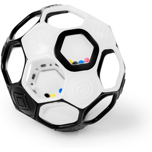image:imageBright Starts Oball EasyGrasp Rattle BPAFree Infant Toy in Blue Age Newborn and up 4 Inches Pack of 2Black  White Soccer Ball